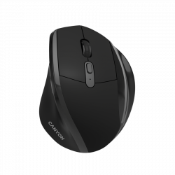 CANYON OnClick 17 bežični miš, ergonomski, 6 tipki, 1600 DPI, crni