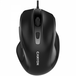 CANYON M-6 žičani miš, crni, ergonomski, optički, 1600 DPI
