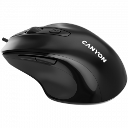 CANYON M-6 žičani miš, crni, ergonomski, optički, 1600 DPI