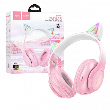 hoco. Slušalice bežične sa mikrofonom, Bluetooth - W42 Cat Ears, Cherry Blossom