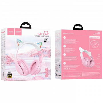 hoco. Slušalice bežične sa mikrofonom, Bluetooth - W42 Cat Ears, Cherry Blossom