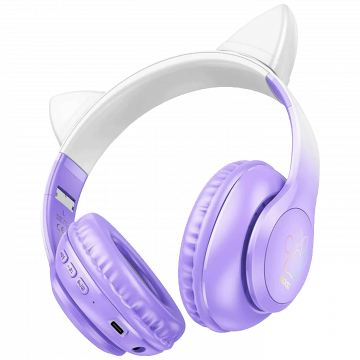 hoco. Slušalice bežične sa mikrofonom, Bluetooth - W42 Cat Ears, Purple Grape