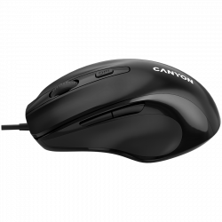 CANYON M-6 žičani miš, crni, ergonomski, optički, 1600 DPI
