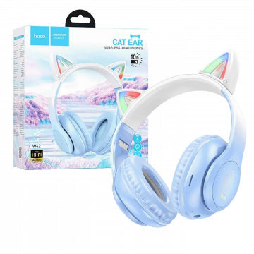 hoco. Slušalice bežične sa mikrofonom, Bluetooth - W42 Cat Ears, Crystal Blue
