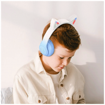 hoco. Slušalice bežične sa mikrofonom, Bluetooth - W42 Cat Ears, Crystal Blue