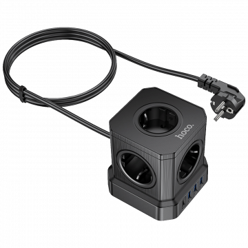 hoco. Produžni kabl, 5 utičnica, 3 x USB, 1 x USB C PD20W, 2 met. - NS8 Sharp