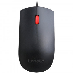 Lenovo Essential USB miš, žičani optički miš, crna, 1600 dpi