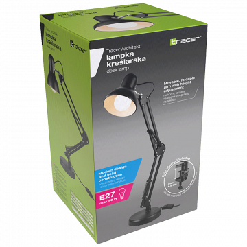 Tracer Lampa,stolna, E27 grlo, max. 40 W, IP20 - Architect 2-in-1 Desk Lamp