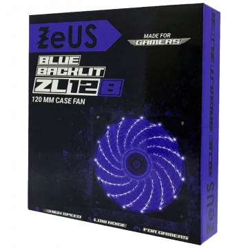 Zeus Ventilator za kućište, 120 mm, Blue LED - Case Cooler 120x120 Blue
