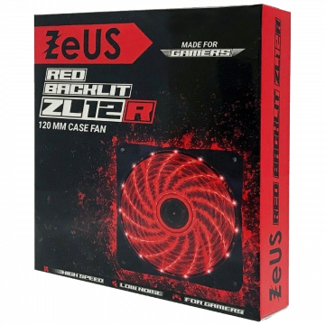 Zeus Ventilator za kućište, 120 mm, Red LED - Case Cooler 120x120 Red