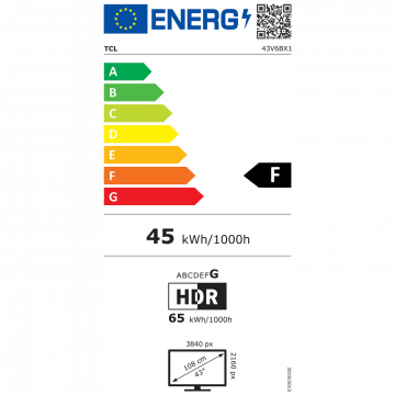 TCL Televizor Smart LED 4K UltraHD 43", Google TV - 43V6B