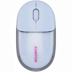 CANYON OnClick 24 BT/Wireless bežični miš, prozirni/plavi, 1200 dpi