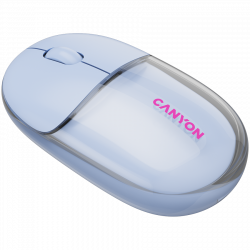 CANYON OnClick 24 BT/Wireless bežični miš, prozirni/plavi, 1200 dpi