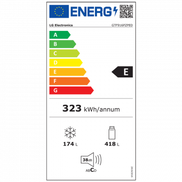 LG Frižider/zamrzivač,  zapremina 592 lit., DoorCooling+, E - GTF916PZPED