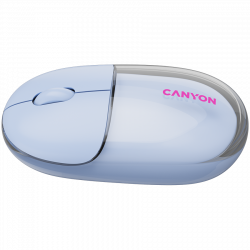 CANYON OnClick 24 BT/Wireless bežični miš, prozirni/plavi, 1200 dpi