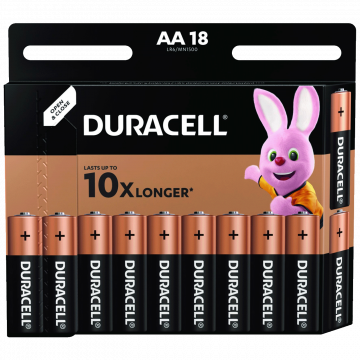 Duracell Baterija alkalna, AA, 1,5 V, blister 18 kom. - DBAA18