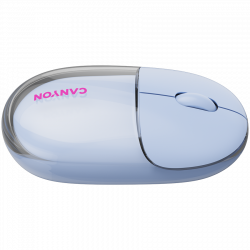 CANYON OnClick 24 BT/Wireless bežični miš, prozirni/plavi, 1200 dpi