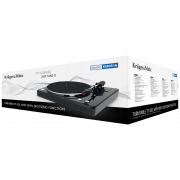 Krüger&Matz Gramofon, 33/45 rpm, USB, RCA - TT-501