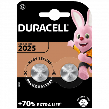 Duracell Baterija litijska, CR2025, 3V, dugmasta, blister 2 kom - DL/CR2025