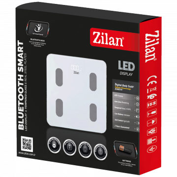 Zilan Pametna vaga, tjelesna, do 180 kg, LED zaslon, Bluetooth - ZLN8979