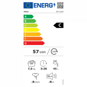 Tesla Mašina za veš, 1200 obrtaja, 7 kg veša, Inverter, C - WF71230T