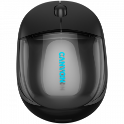 CANYON OnClick 24 BT/Wireless bežični miš, prozirno-crni, optički, 1200 dpi