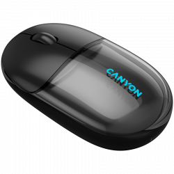 CANYON OnClick 24 BT/Wireless bežični miš, prozirno-crni, optički, 1200 dpi