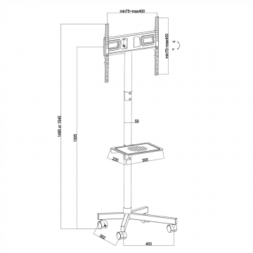 Maclean Nosač za TV, stalak, pokretni, 32"-55", 25kg - MC-949