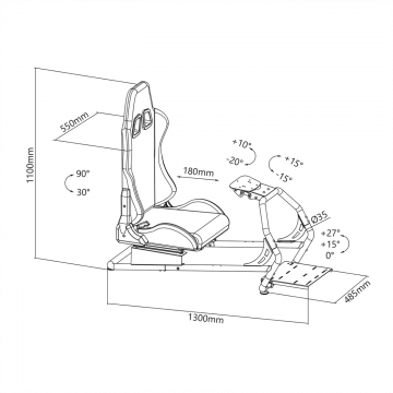 NanoRS Gaming stolica, racing simulator kokpit, 3u1 - RS160