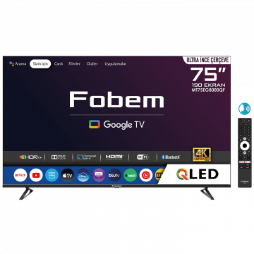 Fobem Televizor Smart QLED 4K UltraHD 75", Google TV - MT75EG8000QF