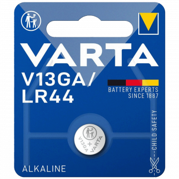 Varta Baterija alkalna LR44, 1,5 V dugmasta, blister 1 kom - LR44 V13GA AG13