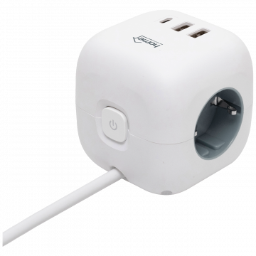 home Produžni kabl, 3 utičnice, 2 x USB A, 1 x USB C, 1.5 met. - CUBE2