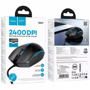 hoco. Miš optički, gaming, 2400 dpi, USB - GM37 Wonderful Black