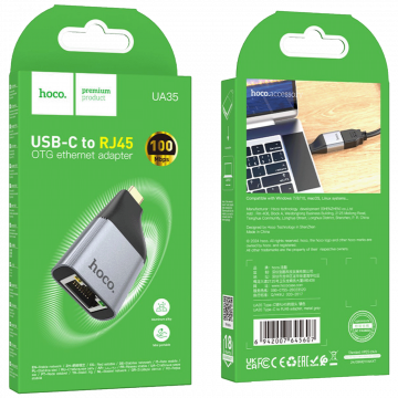 hoco. Adapter USB type C na LAN - UA35