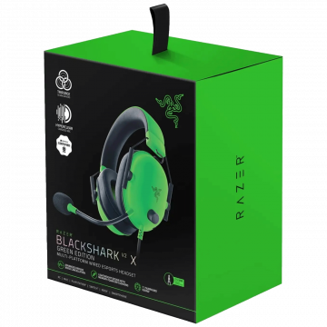 Razer Slušalice sa mikrofonom, gaming, 7.1, 3.5 mm - BlackShark V2 X, Green