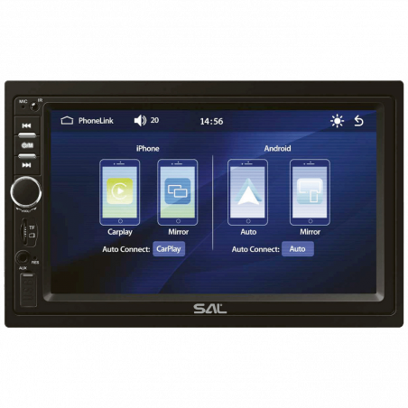 SAL Auto radio, 4 x 45W, 7" LCD Display, BT, USB, microSD - VBX910