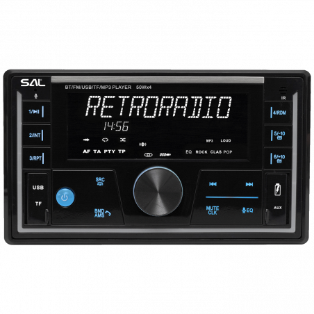 SAL Auto radio, 4 x 50W,  FM RDS, BT, USB, microSD - VB5500