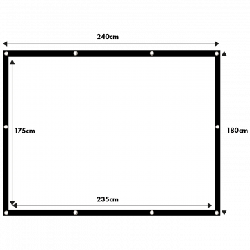 Maclean Platno za projektor, zidno, 240 x 180 cm, 4:3 - MC-169