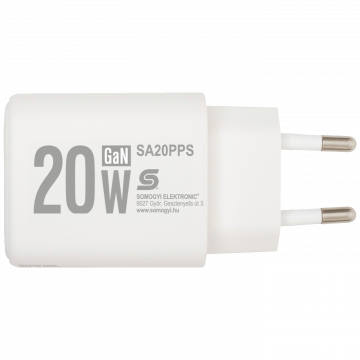 home Punjač kučni, brzi, 1 x USB-A, 1 x USB-C, 20W, GaN - SA20PPS