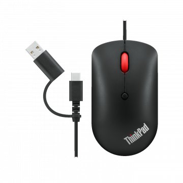 Lenovo Miš optički, 2400 dpi, USB-C/USB-A - ThinkPad USB-C Wired Compact Mouse