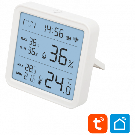 home Pametni mjerač temperature i vlažnosti, LCD, sat - HSTHC