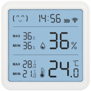 home Pametni mjerač temperature i vlažnosti, LCD, sat - HSTHC