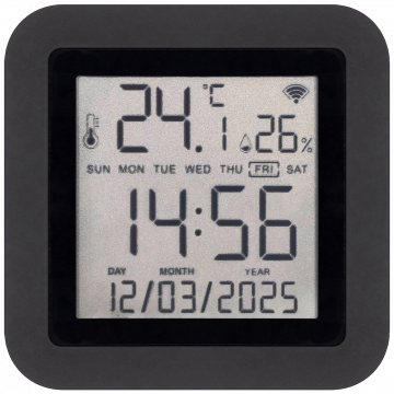 home Daljinski upravljač, mjerač temperature i vlage, sat, LCD - HSTHR