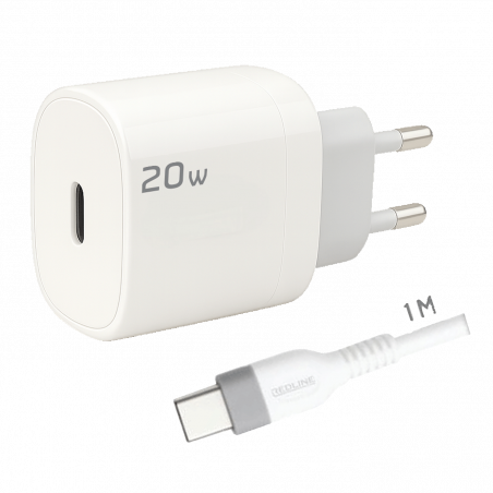 REDLINE Punjač sa USB-C kablom,  20W - GL20C+CC 1M