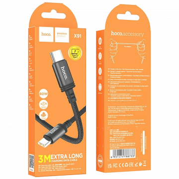 hoco. USB kabl za smartphone, type C, dužina 3 met., 60W - X91 Radiance