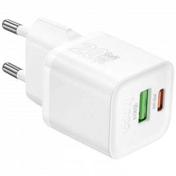 hoco. Punjač kućni, brzi, PD20W + QC3.0, GaN - N65 Ingenious