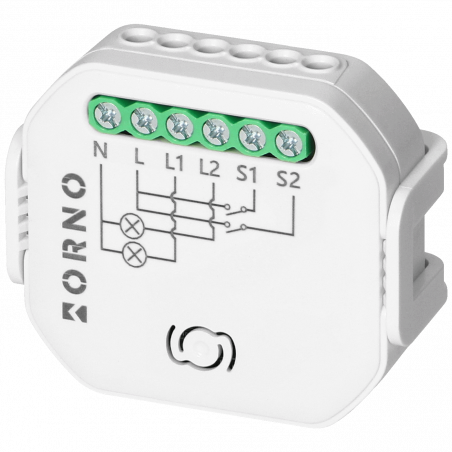 Orno 2-kanalni relej, WiFi, Bluetooth, Tuya Smart - OR-SH-17101