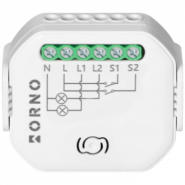 Orno 2-kanalni relej, WiFi, Bluetooth, Tuya Smart - OR-SH-17101