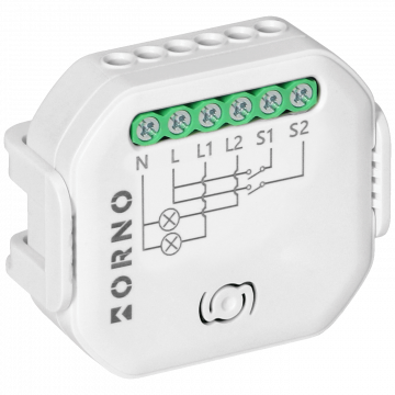 Orno 2-kanalni relej, WiFi, Bluetooth, Tuya Smart - OR-SH-17101