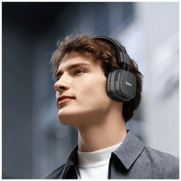 hoco. Bežične/žične slušalice, Bluetooth, AUX - W56 Earl, Black